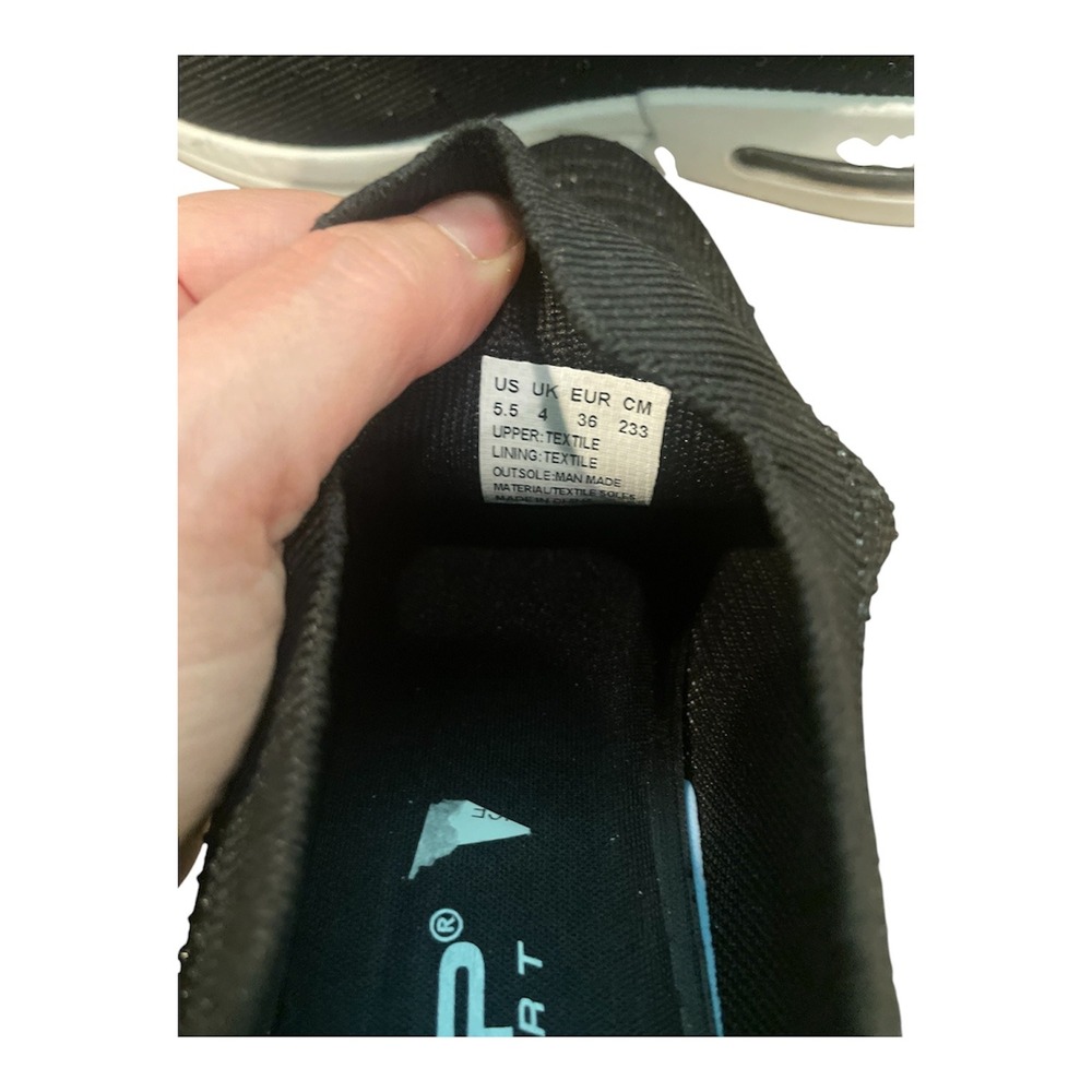 SIP Sport‎ Womens Black Knit Rhinestone Slip On Sneakers Air Cushion Shoes 5.5 - Picture 6 of 7